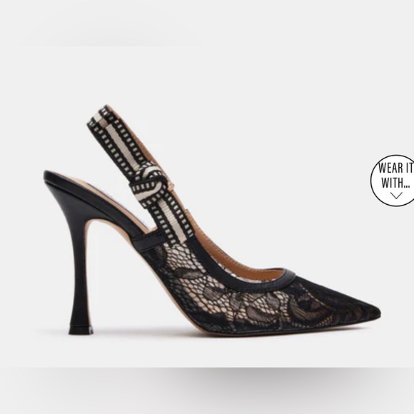 LIKE NEW Steve Madden Bri Black Lace Pumps (wore once!) - Picture 3 of 5